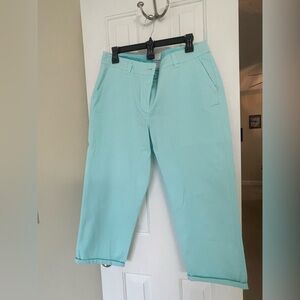 Crown and Ivy Women's Aqua crop cotton pants